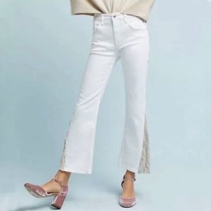 Anthropologie
White High-rise Sequins Flare Jeans